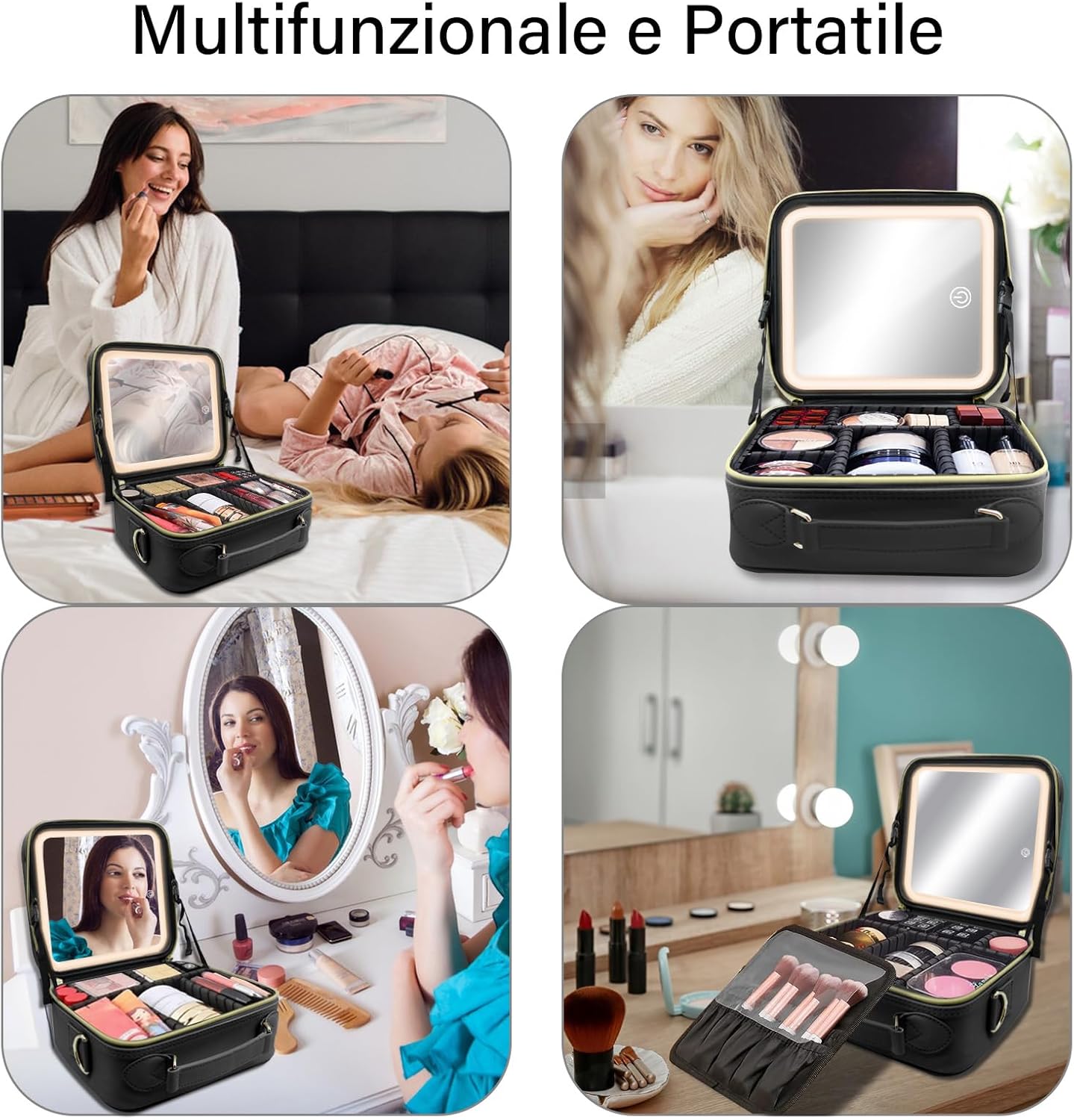 Trousse de maquillage professionnelle avec miroir LED : l'organisateur cosmétique idéal pour les femmes en déplacement – Image 7