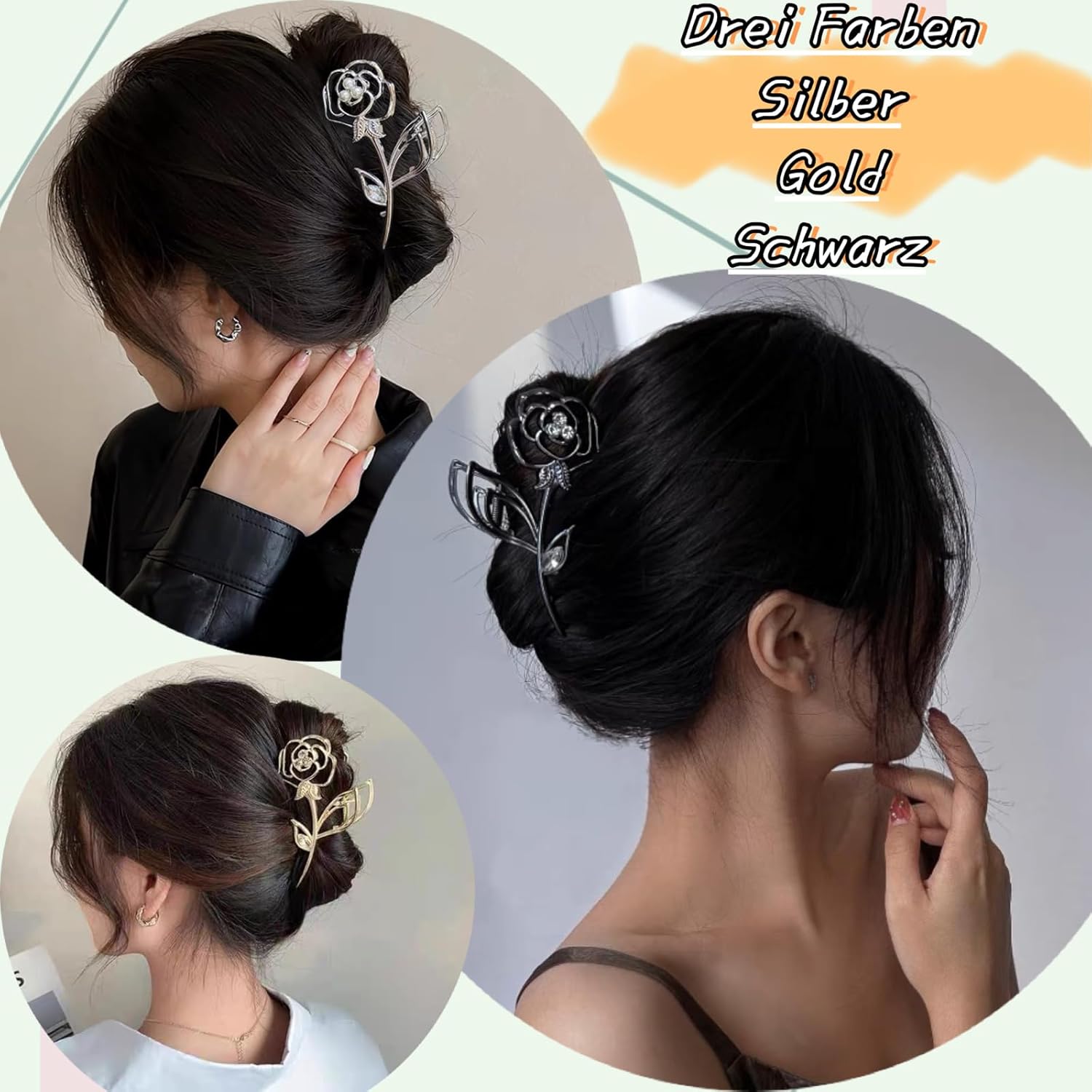 Grandes pinces à cheveux en métal : l'accessoire antidérapant parfait pour femmes et filles avec cheveux épais – Image 2