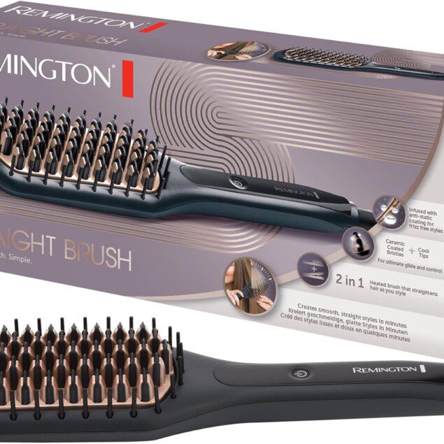 Brosse lissante ionique 2en1 : pour un lissage parfait et sans frisottis Idéale pour les cheveux indisciplinés, cette brosse combine lissage et démêlage tout en respectant votre chevelure grâce à son design ergonomique et sa technologie céramique.