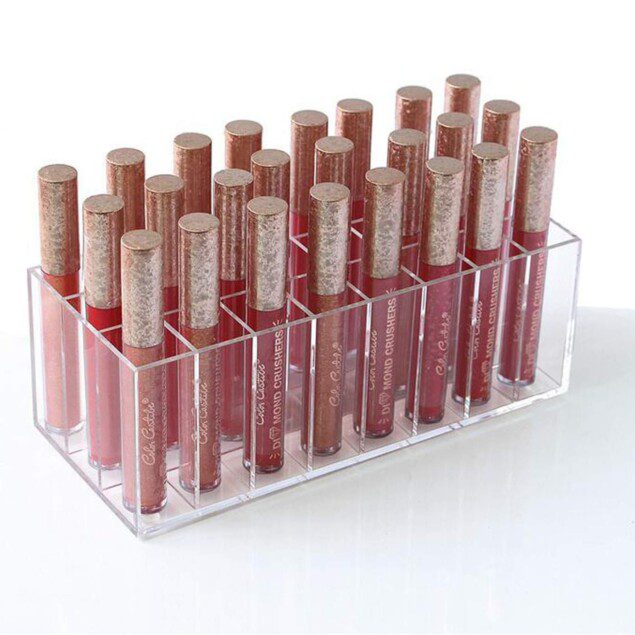 Organisateur acrylique clair : le must pour les passionnés de maquillage avec 24 espaces pour lip gloss