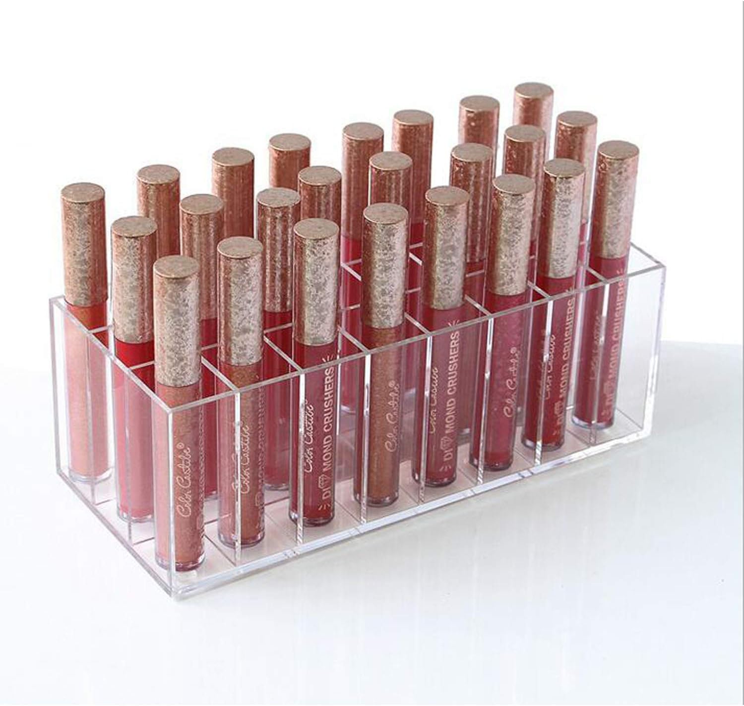 Organisateur acrylique clair : le must pour les passionnés de maquillage avec 24 espaces pour lip gloss