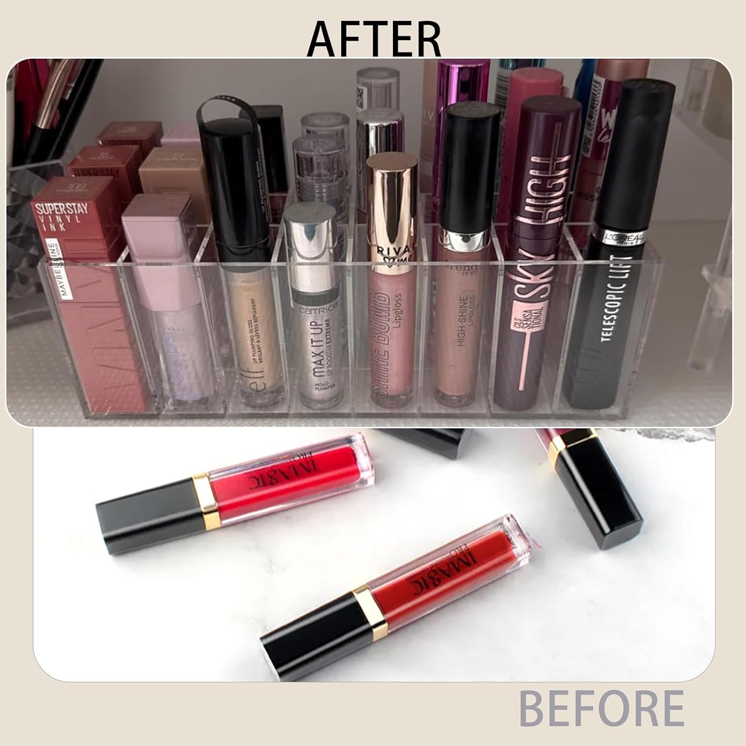 Organiseur maquillage en acrylique transparent : rangement élégant pour cosmétiques et bijoux – Image 4