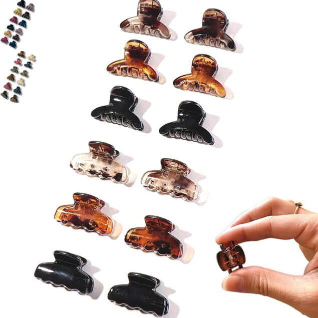 Pince à cheveux femme : 12 mini pinces crabe antidérapantes pour un coiffage tendance et coloré