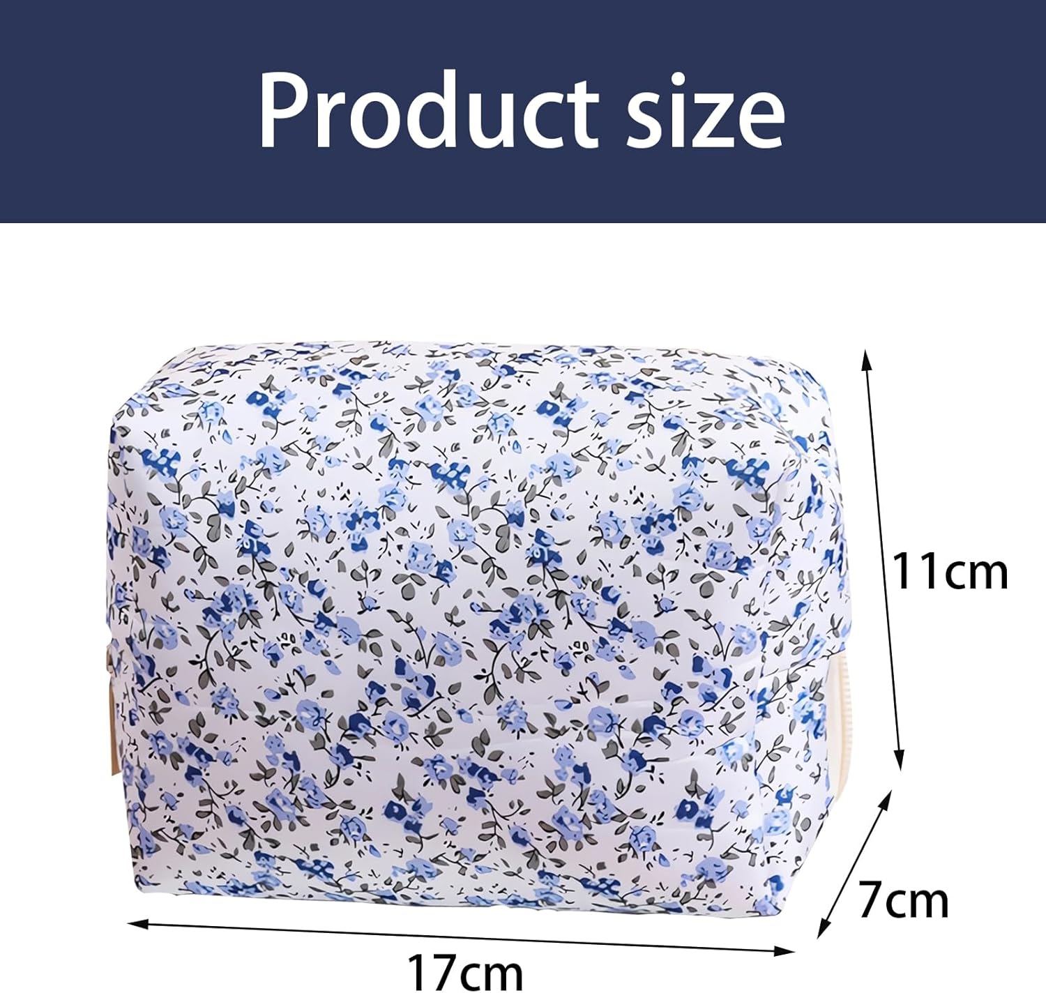 Trousse de maquillage matelassée en coton doux : élégance florale pour les passionnées de beauté – Image 2