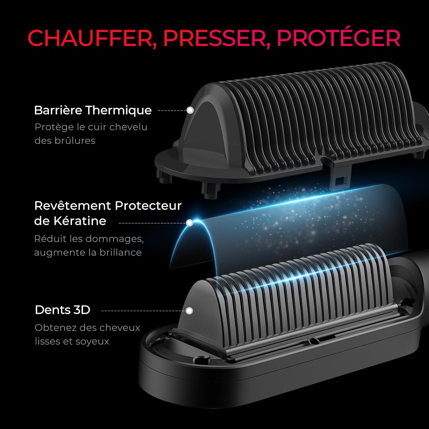 Brosse lissante pour cheveux : lissez vos mèches en un temps record grâce à 9 réglages de température – Image 2