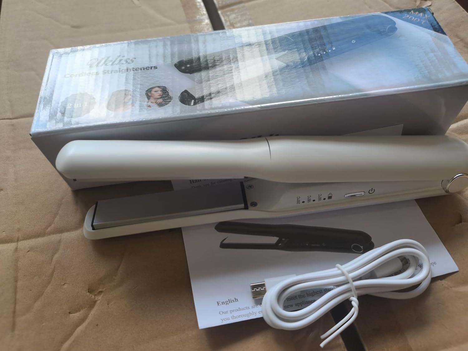 Portable fer à lisser sans fil : lisseur rechargeable pour cheveux courts et longs, idéal en voyage avec 3 températures et technologie d'ions négatifs – Image 2
