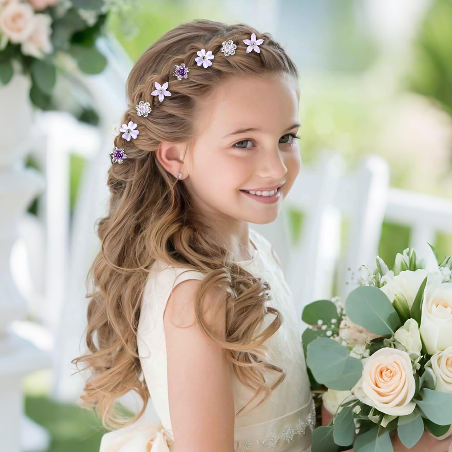 Pinces à fleurs miniatures en strass : accessoires de coiffure élégants pour femmes et filles lors des fêtes et mariages – Image 6