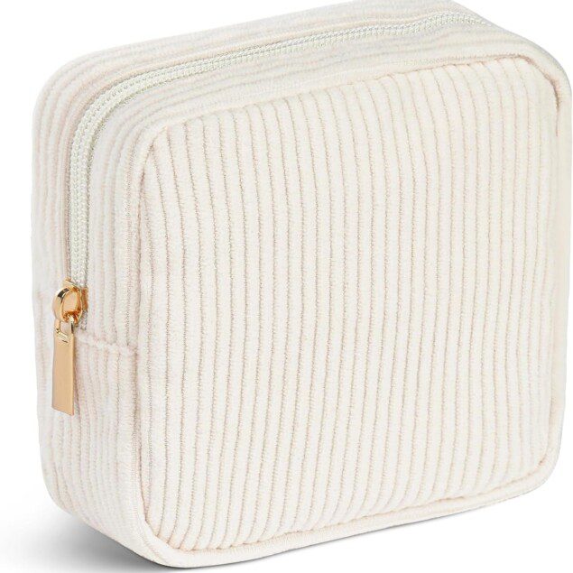 Trousse de maquillage en velours côtelé : l'accessoire élégant pour femmes et hommes en voyage