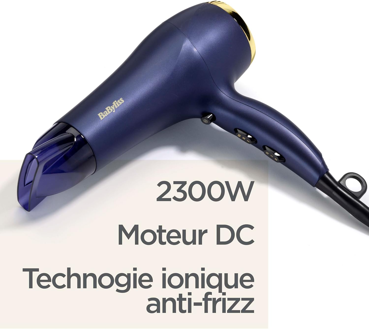 Sèche-cheveux professionnel 2300W pour un séchage rapide et anti-frisottis Découvrez le BaByliss Midnight Luxe : léger, performant et élégant pour un coiffage parfait en un temps record – Image 8