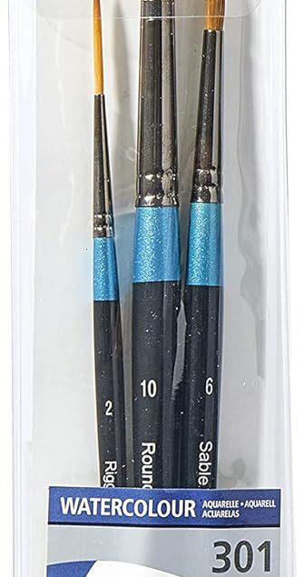 Pinceaux pour aquarelle Daler Rowney Aquafine Série 301 : un set de 3 pour des créations artistiques raffinées