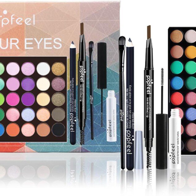 Coffret de maquillage : le cadeau idéal pour filles et adolescentes avec palette de fards à paupières et accessoires pratiques