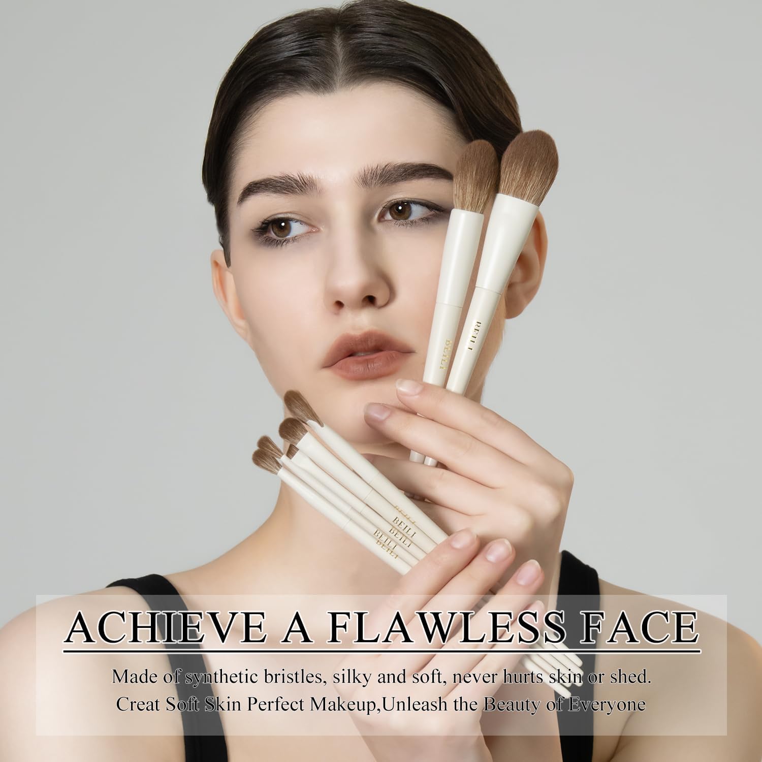 Pinceaux de maquillage professionnels : set de 15 pièces pour les passionnées de beauté Découvrez l'art du maquillage avec ces pinceaux végétaliens, idéaux pour un teint parfait et des yeux sublimés – Image 4