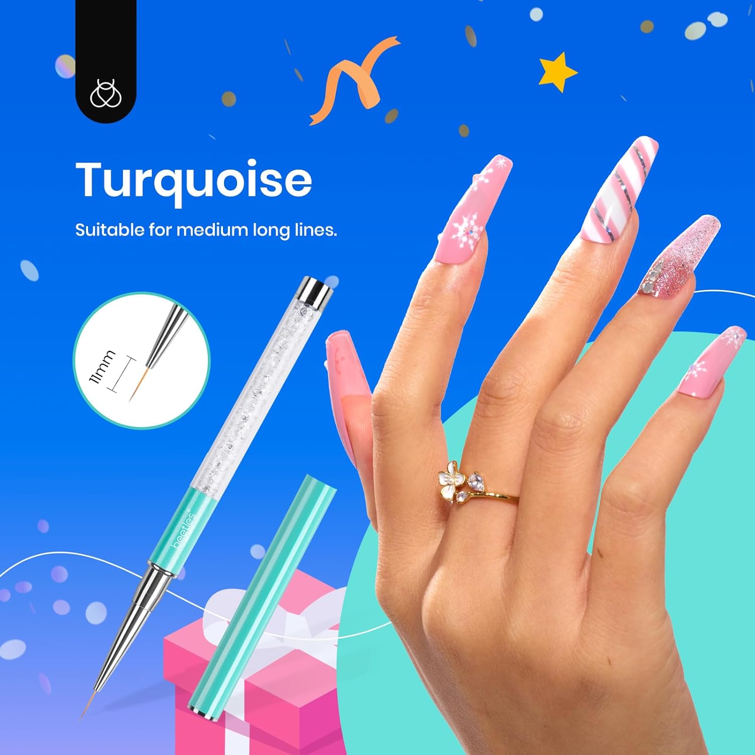 Pinceaux à ongles pour nail art : kit complet de 5 pièces pour des créations élégantes et précises – Image 5