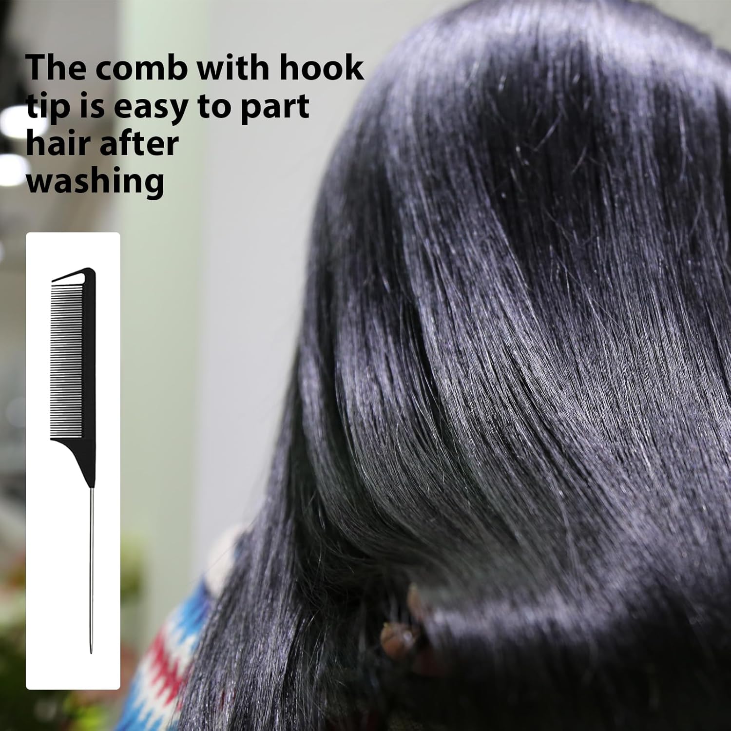 Peigne cheveux bouclés : ensemble de 4 pièces pour tous types de cheveux, antistatique et élégant pour femmes et hommes – Image 5