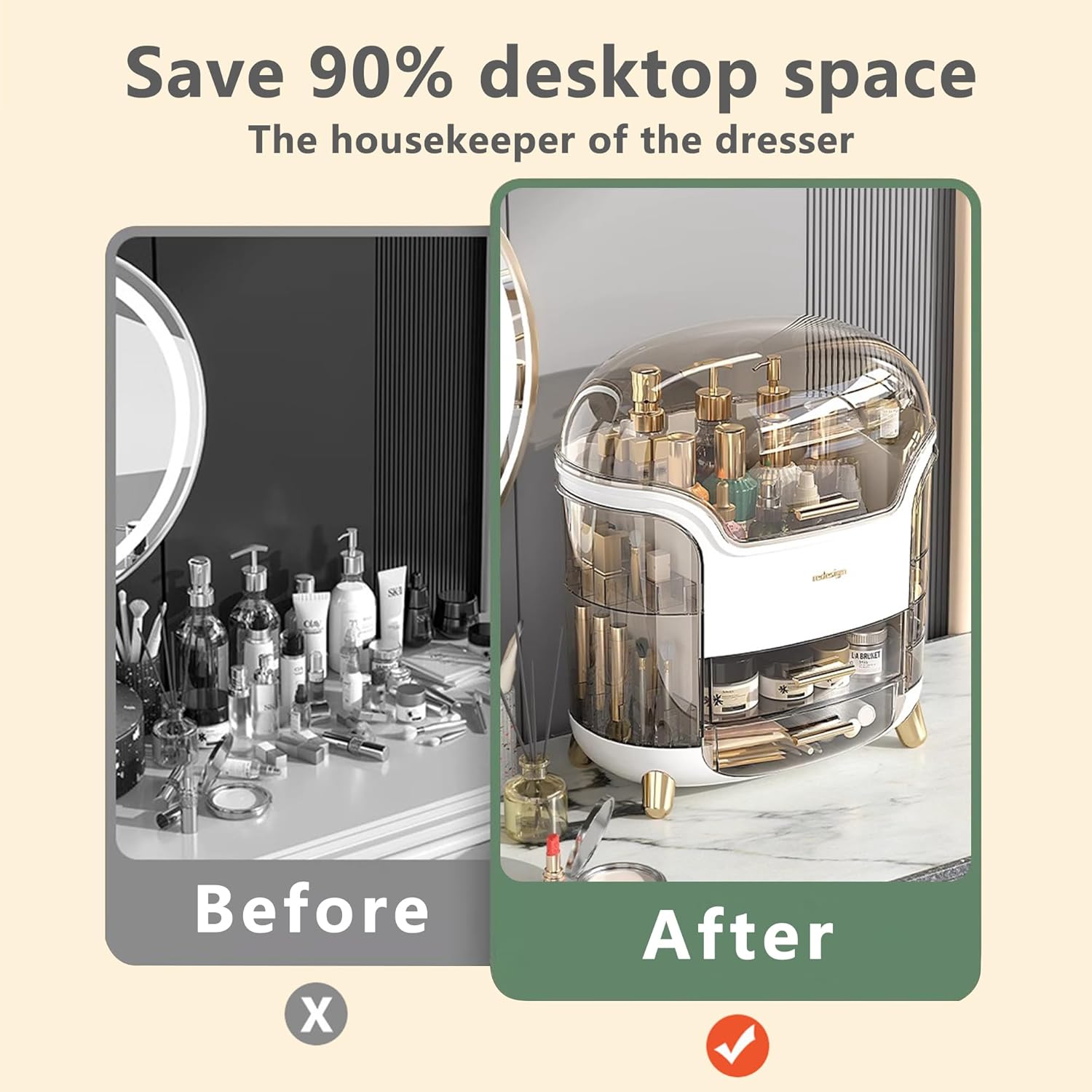Organisateur de maquillage multifonctionnel : le rangement idéal pour skincare et bijoux dans votre salle de bain – Image 3