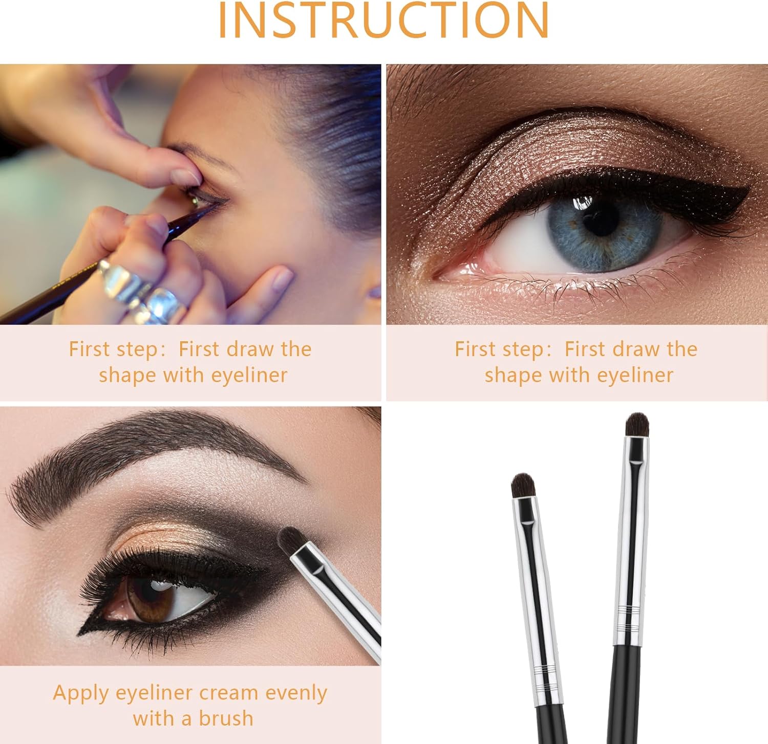 Pinceaux de maquillage professionnels ultra fins : lot de 2 pour femmes et filles, idéal pour un fard à paupières impeccable – Image 4