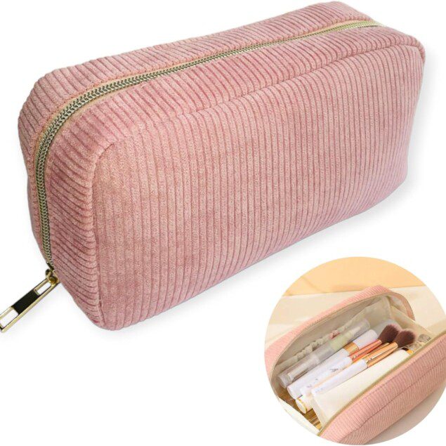 Trousse de maquillage grande capacité en velours : le rangement idéal pour femme, homme et enfant lors de vos voyages ou à l'école