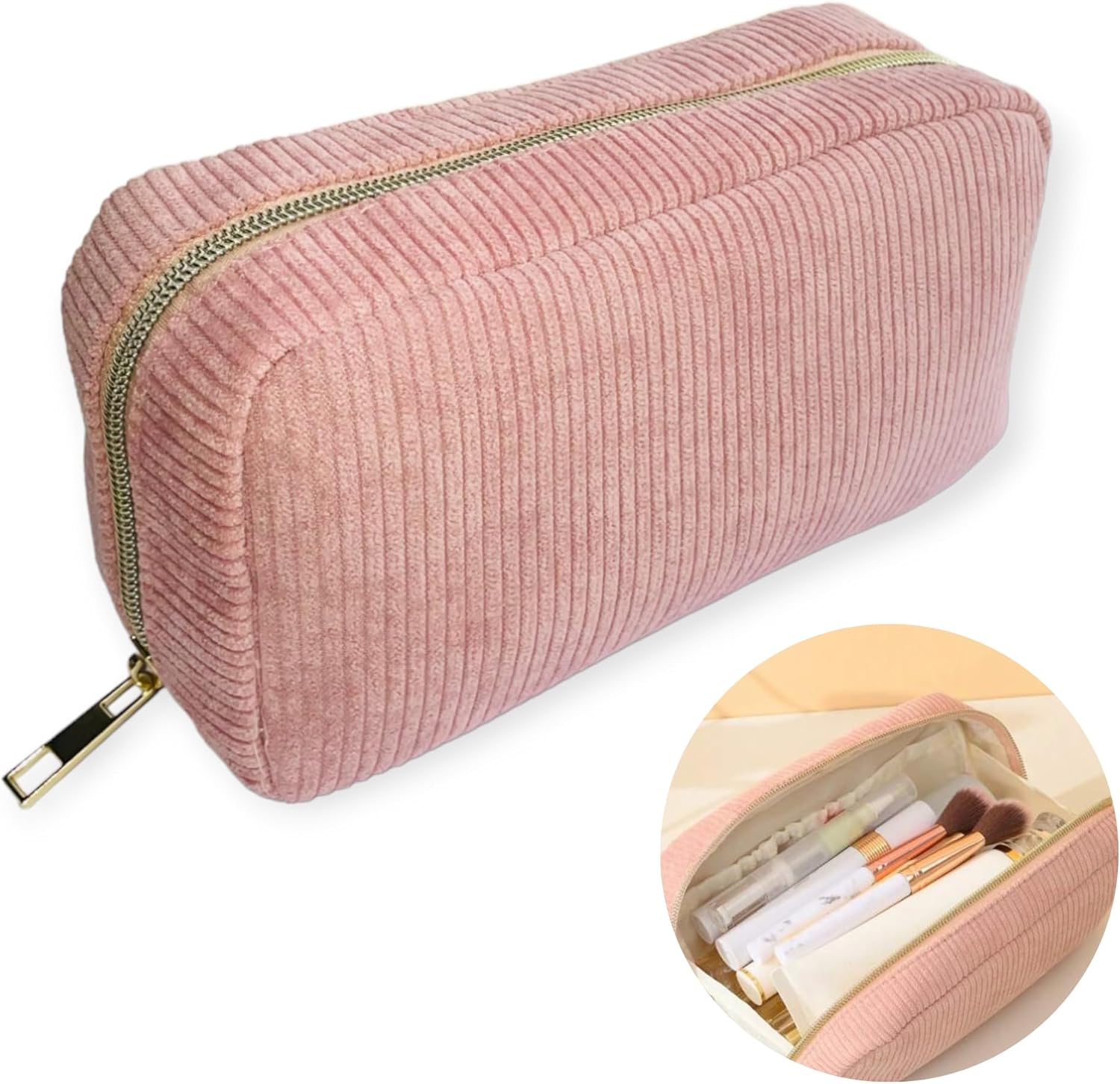 Trousse de maquillage grande capacité en velours : le rangement idéal pour femme, homme et enfant lors de vos voyages ou à l'école