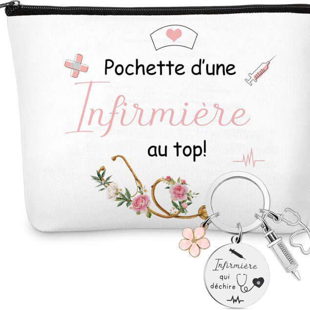 Cadeaux pour infirmières : trousse de toilette et porte-clés élégant pour célébrer votre collègue avec style
