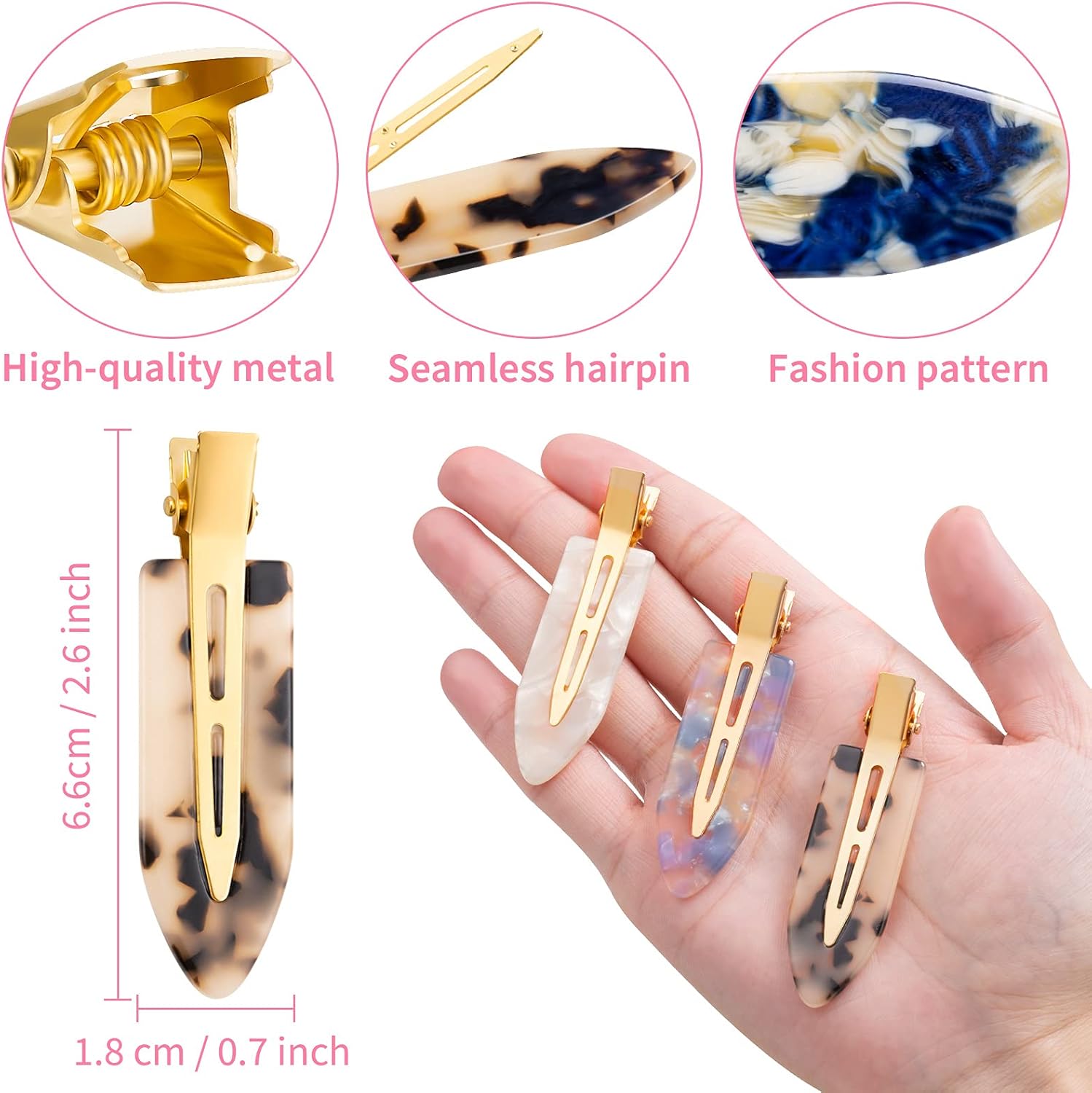 Pinces à cheveux sans pli : 10 pcs élégantes pour femmes et filles avec boîte de rangement pratique – Image 3