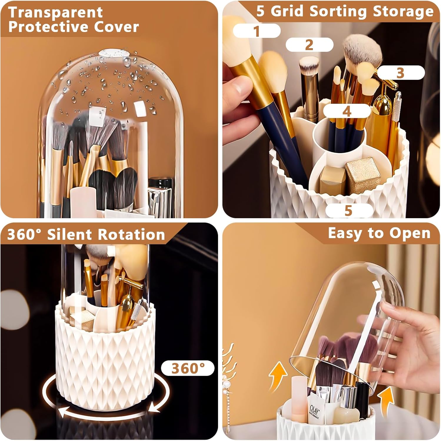 Organisateur de maquillage cosmétique : solution élégante pour une coiffeuse bien rangée – Image 3