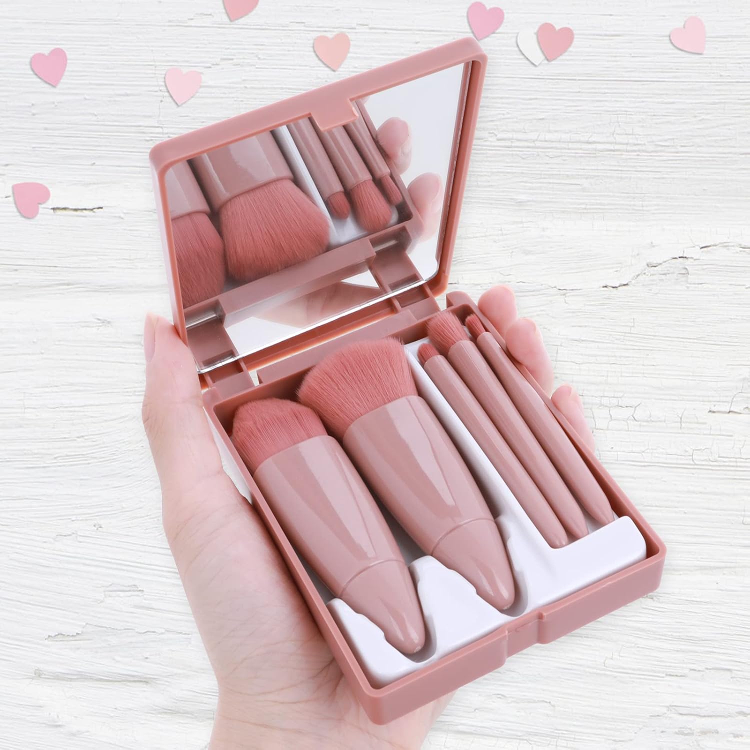 Ensemble de pinceaux de maquillage de voyage : 5 pièces pour un maquillage parfait en toute simplicité – Image 4