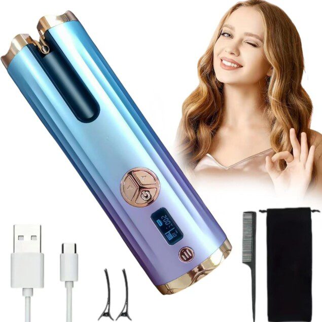 Fer à boucler automatique : boucleur sans fil rechargeable pour des coiffures élégantes et sans brûlures