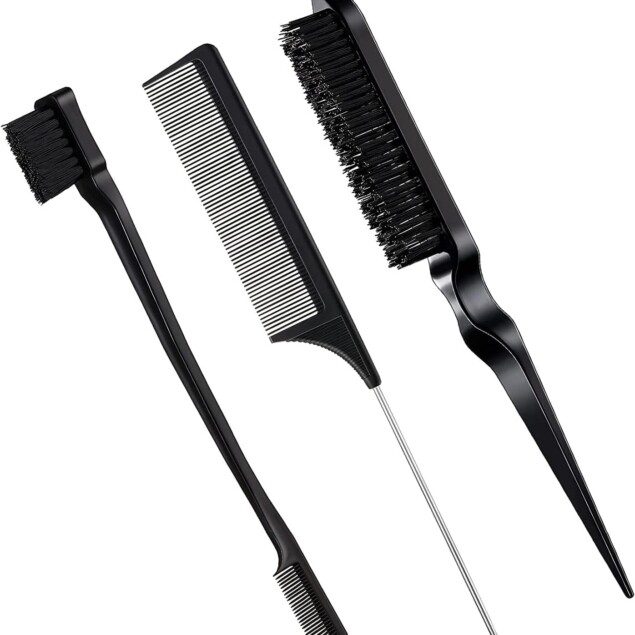 Peigne baby hair : 3 pièces pour coiffer parfaitement tous les types de cheveux   Idéal pour coiffeurs professionnels, femmes, hommes et enfants
