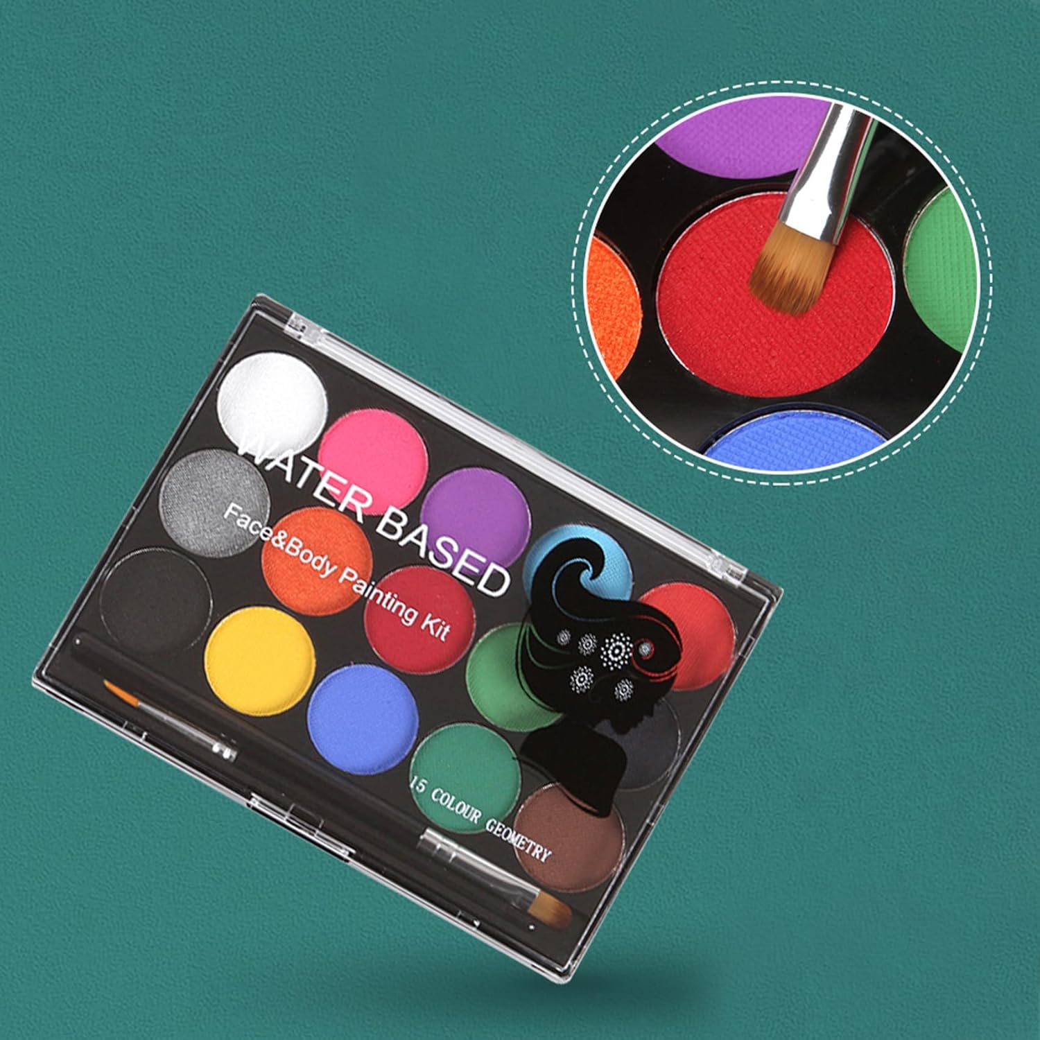 Peinture visage et corps : kit complet de 15 couleurs pour Halloween et Noël, idéal pour les artistes et les passionnés de maquillage – Image 4