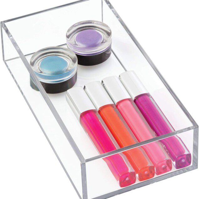Organisateur de maquillage transparent : idéal pour un rangement élégant et pratique