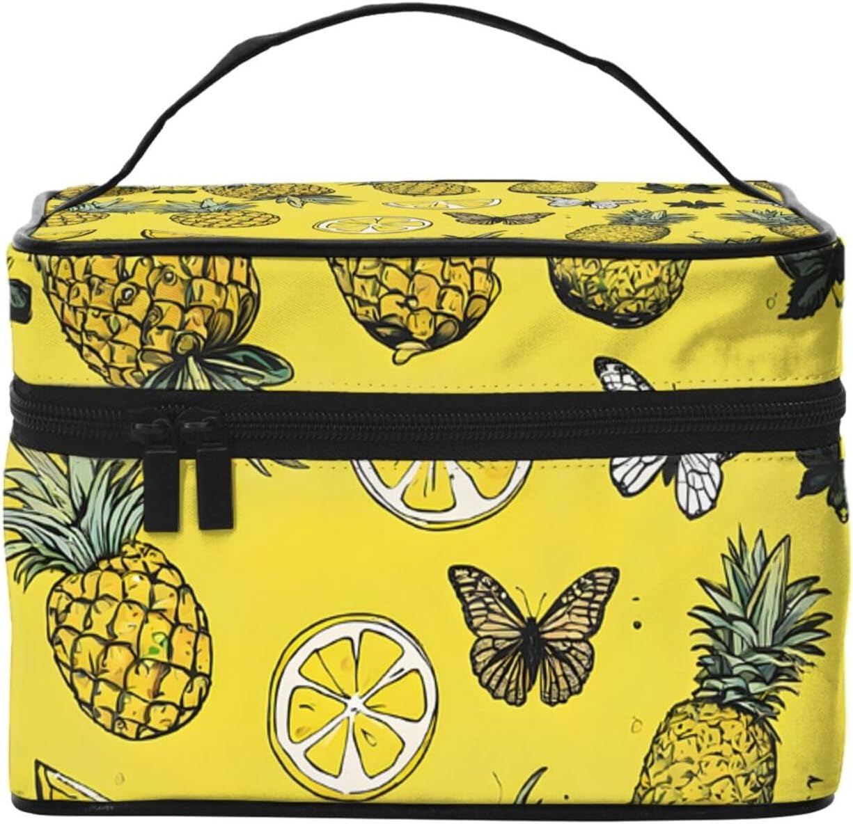 Grande trousse de toilette tendance avec imprimé ananas : l'accessoire idéal pour femmes en quête de style et d'organisation