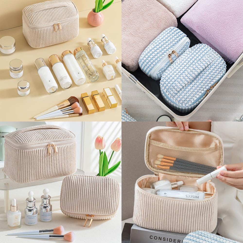 Kytpyi pochette maquillage : élégante trousse de voyage pour les passionnées de beauté Découvrez notre trousse de maquillage en velours côtelé, parfaite pour organiser vos essentiels et briller lors de vos sorties. – Image 6