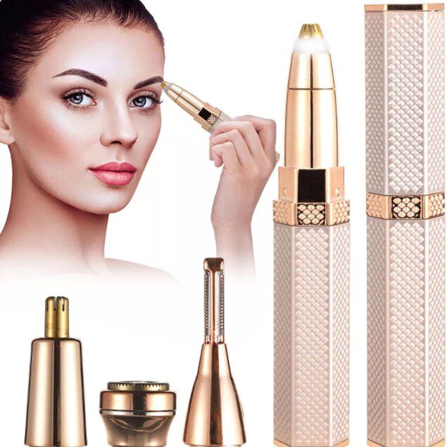 Épilateur facial pour femmes : tondeuse à sourcils et rasoir 4 en 1, pour un visage parfaitement lisse et sans douleur