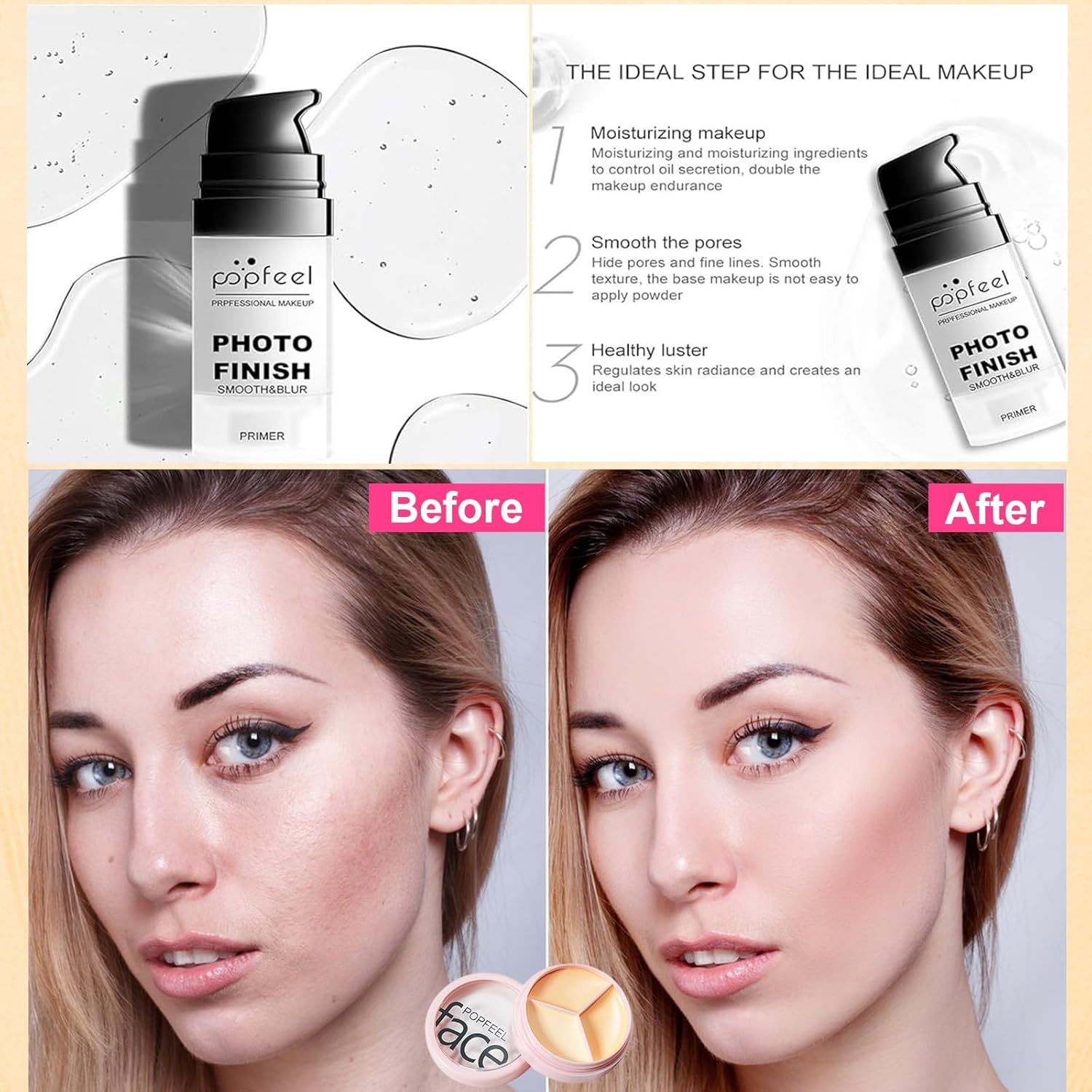 Coffret cadeau de maquillage pour le visage : kit complet avec 15 couleurs de correcteurs et pinceaux, idéal pour sublimer votre beauté – Image 4