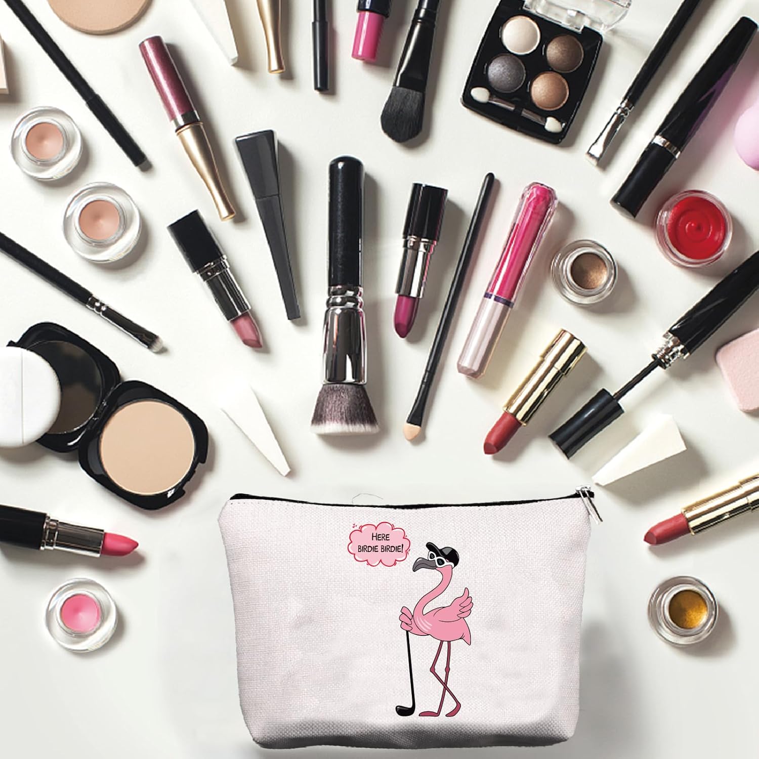 Trousse maquillage motif flamant rose : l'accessoire indispensable pour les femmes en voyage – Image 6