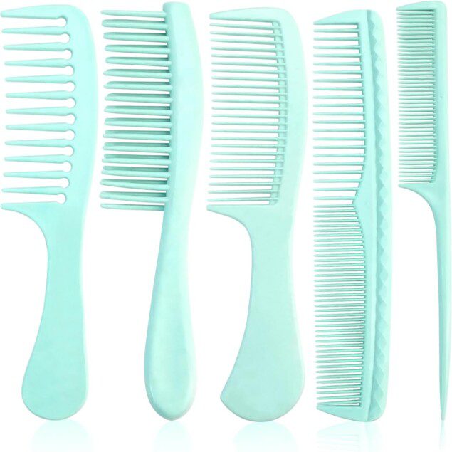Peigne large antistatique : le lot de 5 peignes professionnels pour hommes et femmes