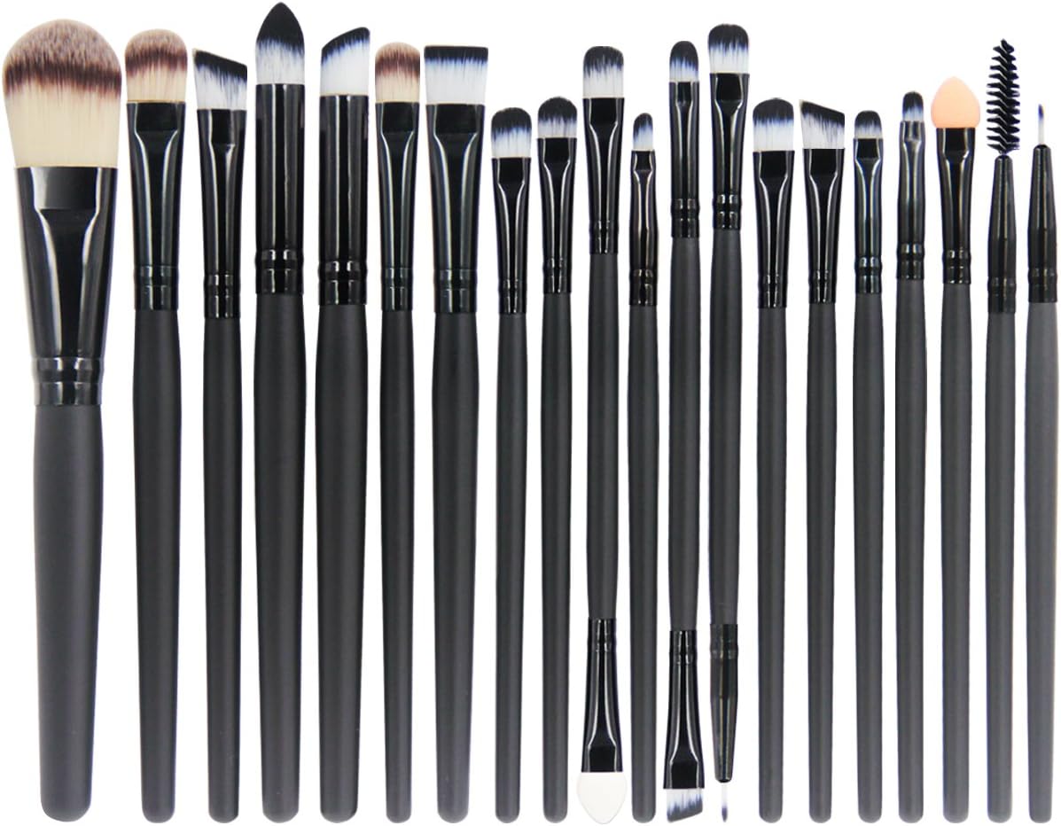 Pinceaux de maquillage professionnels : 20 pièces pour un teint parfait et des yeux captivants   Découvrez notre set complet d'outils pour sublimer votre beauté en toute simplicité