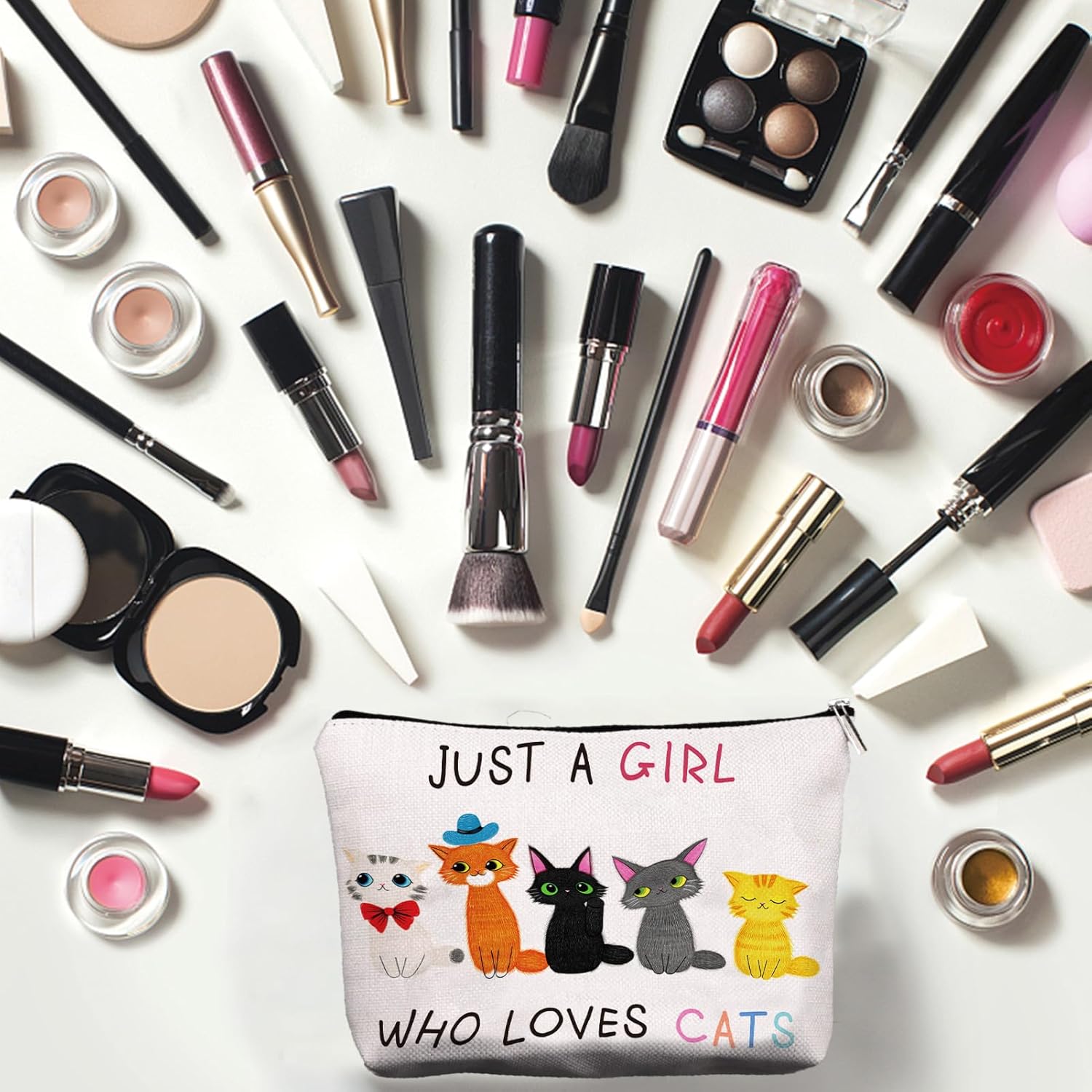 Trousse de maquillage toile chat : l'accessoire essentiel pour les amoureuses des félins en voyage – Image 6