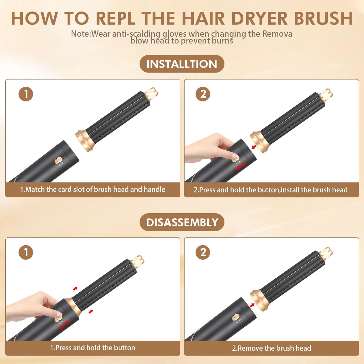 Air styler 6 en 1 : brosse soufflante pour un séchage et un coiffage parfaits Transformez vos cheveux avec cet outil multifonctionnel qui lisse, boucle et sèche en un seul passage – Image 3