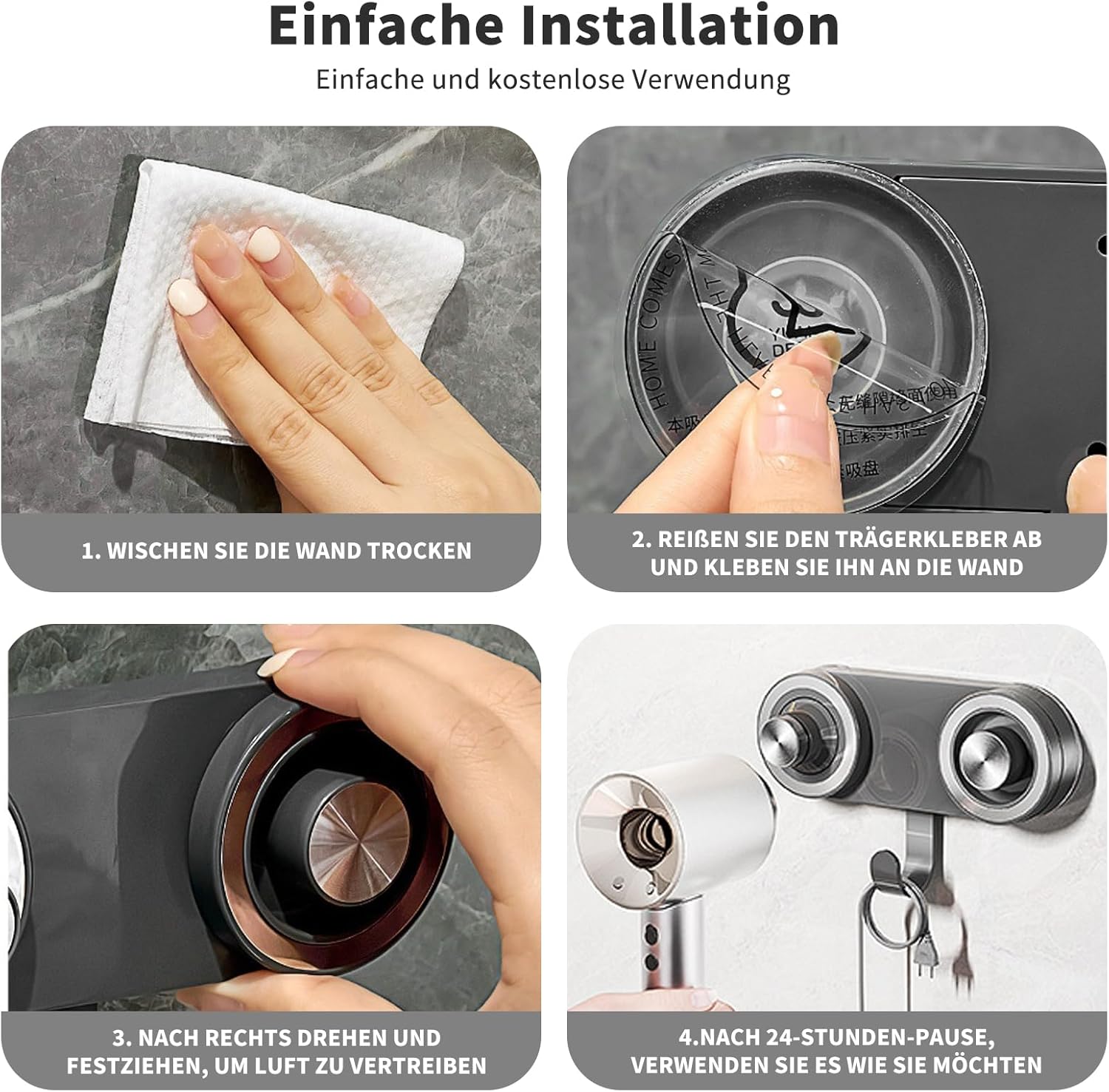 Support magnétique pour sèche-cheveux : pratique et élégant pour toutes les salles de bain – Image 4