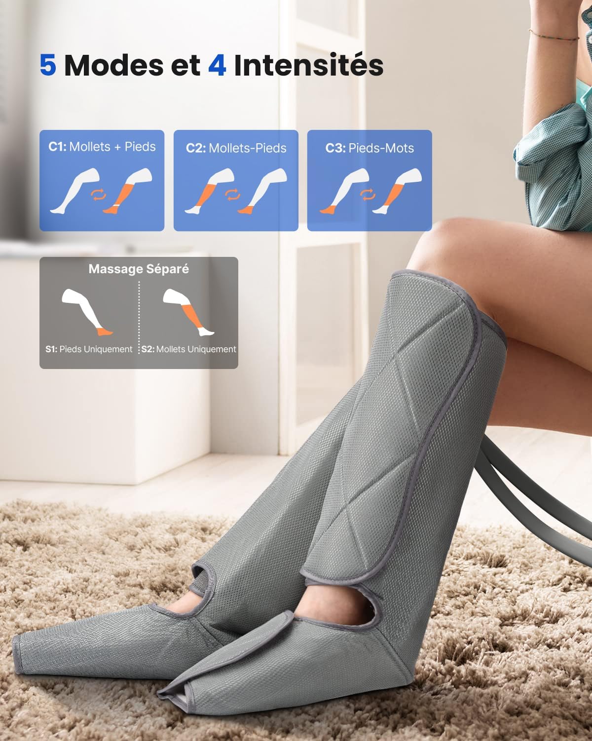 Appareil de massage des jambes à air : pour une relaxation optimale des muscles et un soulagement de la fatigue – Image 4
