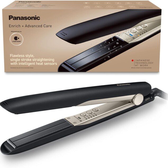 Fer à lisser professionnel pour les passionnés de coiffure : technologie Nanoe et 5 températures pour un lissage parfait