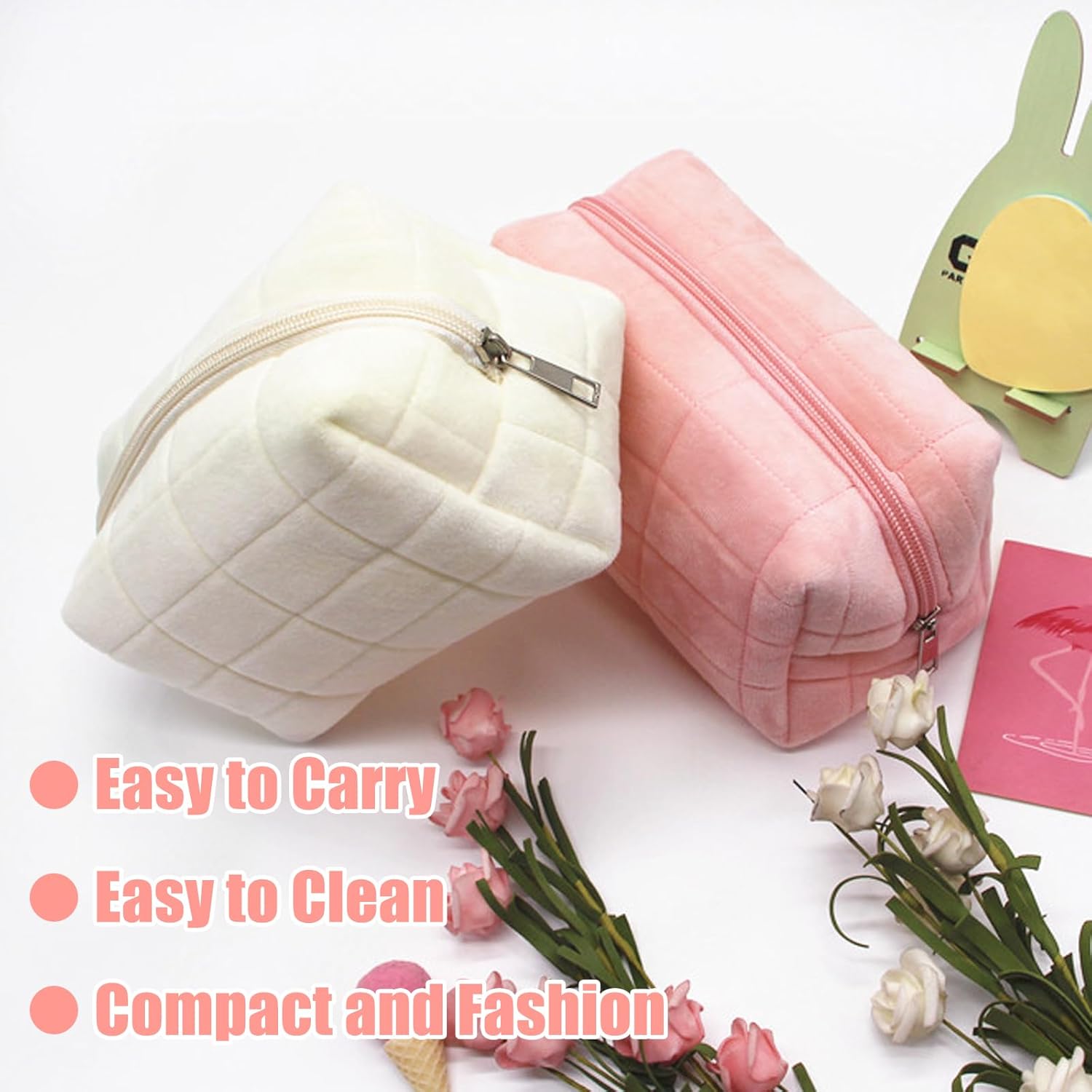 Élégante Trousse de Toilette à Carreaux Mignons – Image 3