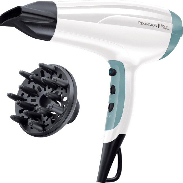 Sèche-cheveux ionique puissant pour un coiffage rapide et brillant : profitez de la technologie Shine Therapy