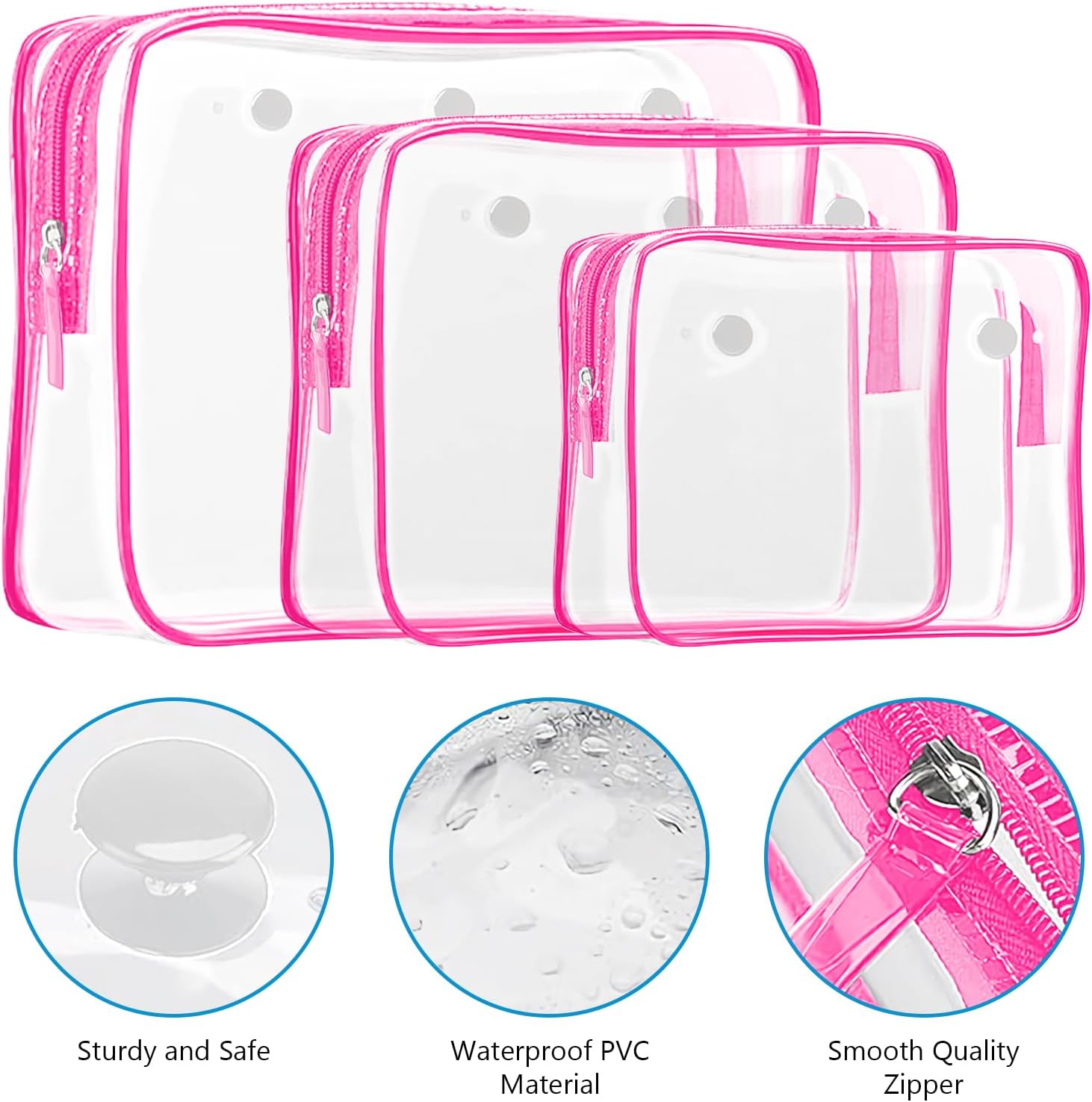 Pochettes intérieures transparentes : lot de 2 crochets d'insertion pour un rangement moderne et pratique des cosmétiques en voyage – Image 4