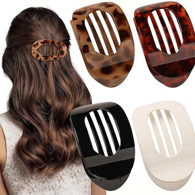 Pinces à cheveux plates pour femme : lot de 4 accessoires élégants et antidérapants pour une tenue parfaite