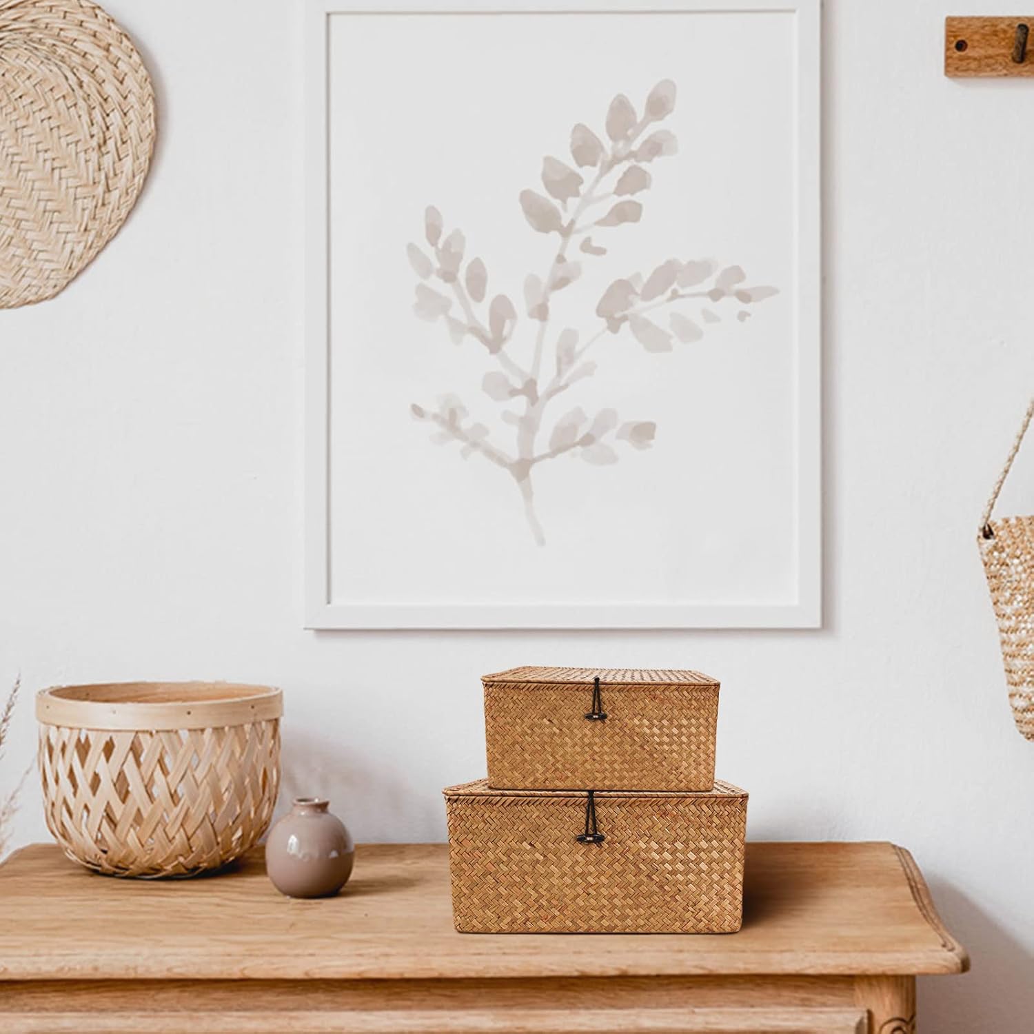 Boîte de rangement en rotin tressé : l'organiseur idéal pour salle de bains, salon et cuisine Optimisez votre espace avec ce panier à linge élégant et pratique en taille M – Image 7