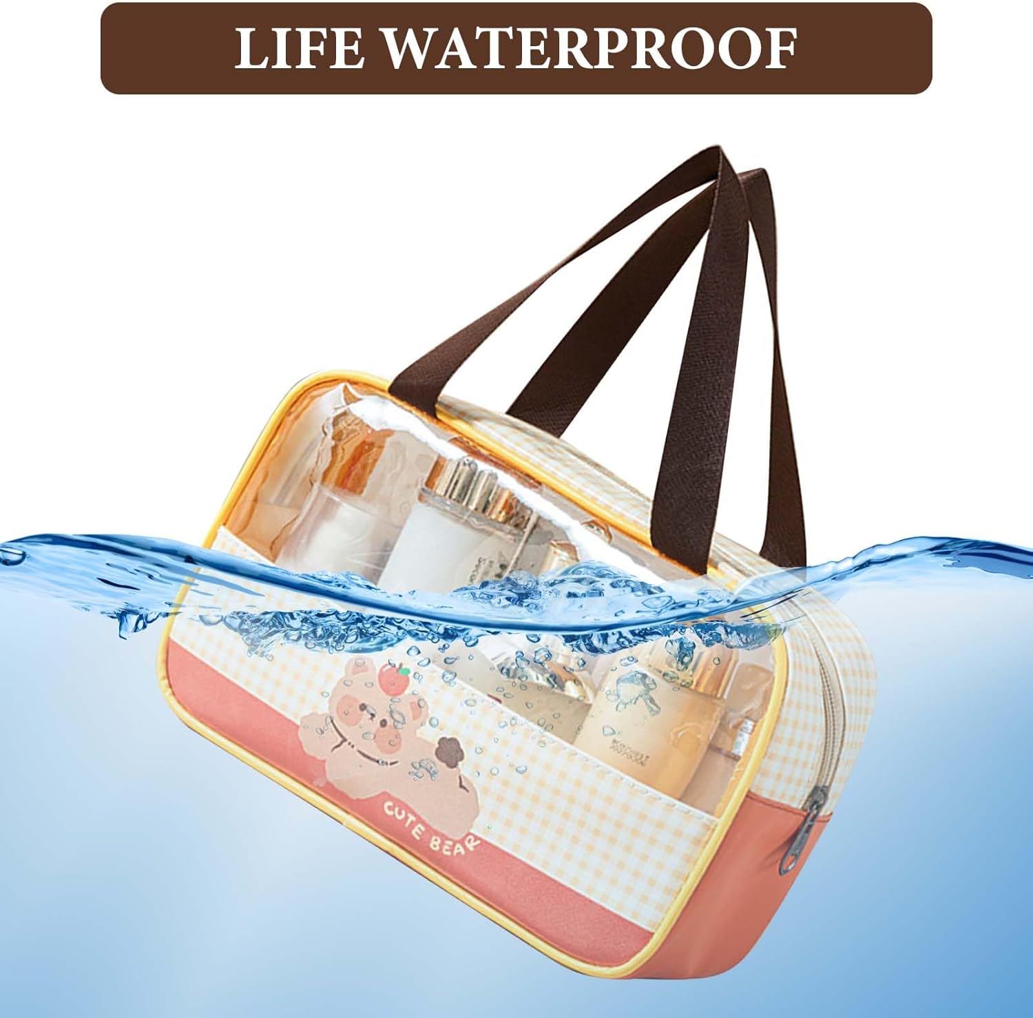 Trousse de toilette transparente imperméable pour voyage : l'accessoire idéal pour séparer vos essentiels secs et humides avec style – Image 5
