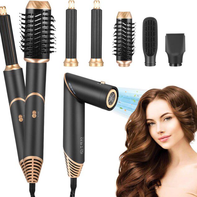 Air styler 6 en 1 : brosse soufflante pour un séchage et un coiffage parfaits Transformez vos cheveux avec cet outil multifonctionnel qui lisse, boucle et sèche en un seul passage