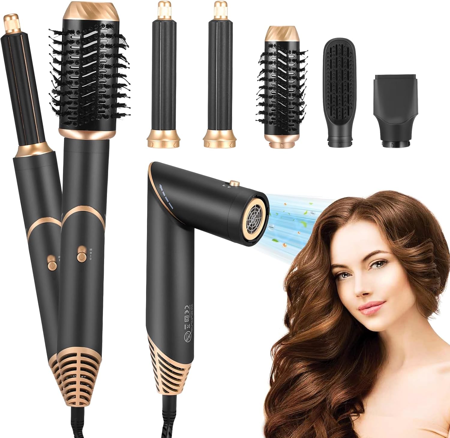 Air styler 6 en 1 : brosse soufflante pour un séchage et un coiffage parfaits Transformez vos cheveux avec cet outil multifonctionnel qui lisse, boucle et sèche en un seul passage